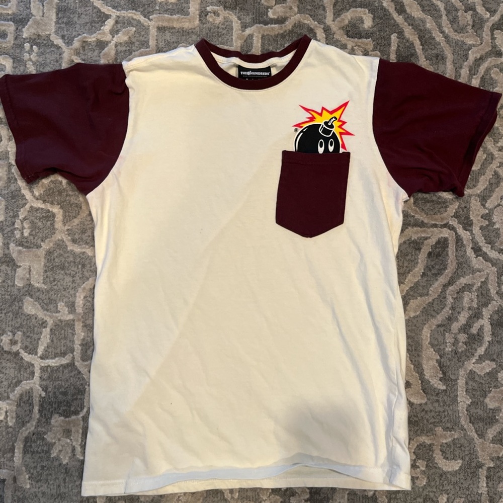 The Hundreds White Maroon Tee
